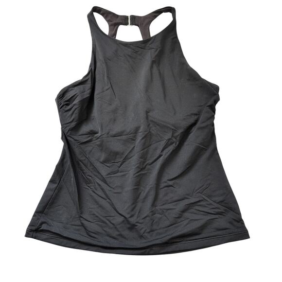 Athleta Black Maldives Bra Cup Tankini Top 38B / 38C High Neck Underwire Modest - Picture 2 of 8